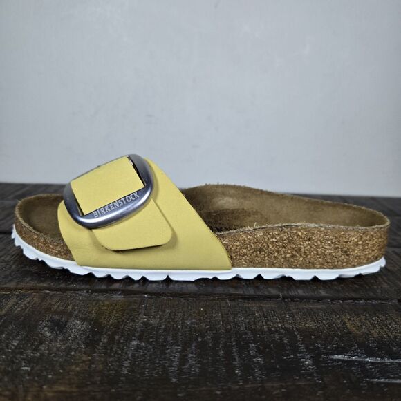Birkenstock Madrid Big Buckle Womens Size 5 EU 36 Narrow Sandals Yellow Brown - Picture 7 of 11